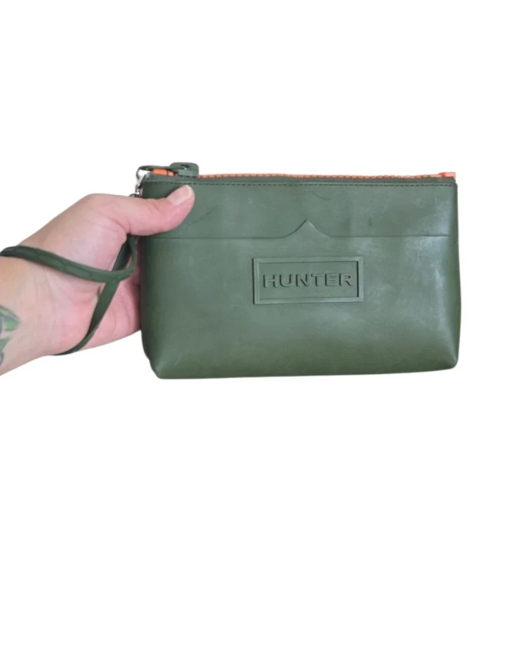 Hunter for Target Green Rubber Pouch Wristlet